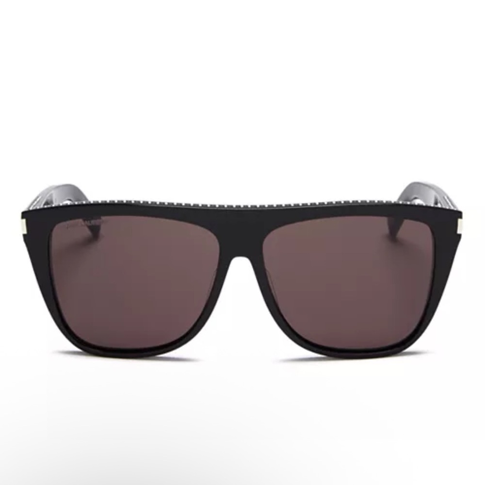 SAINT LAURENT - Unisex Studded Flat Top Square Sunglasses, 59mm [WITH CASE]